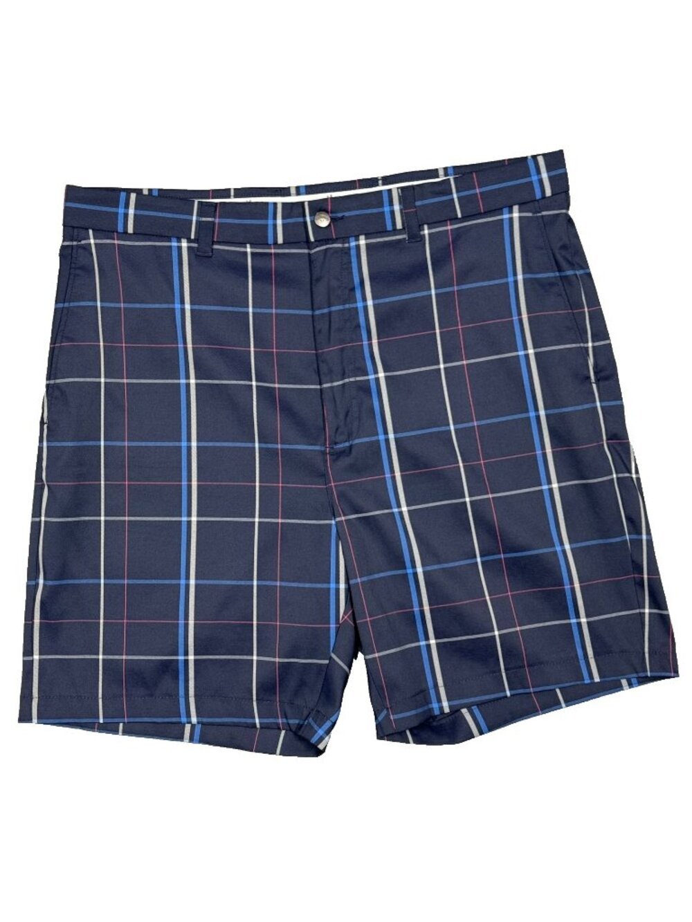 NWOT Callaway Golf Shorts Stretch Plaid High Rise Blue 36